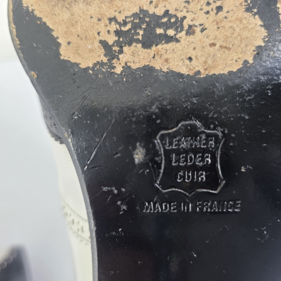 Robert Clergerie Leather Spectator Brogue Wingtip Oxford Shoes Black White Sz5.5 - Picture 14 of 16